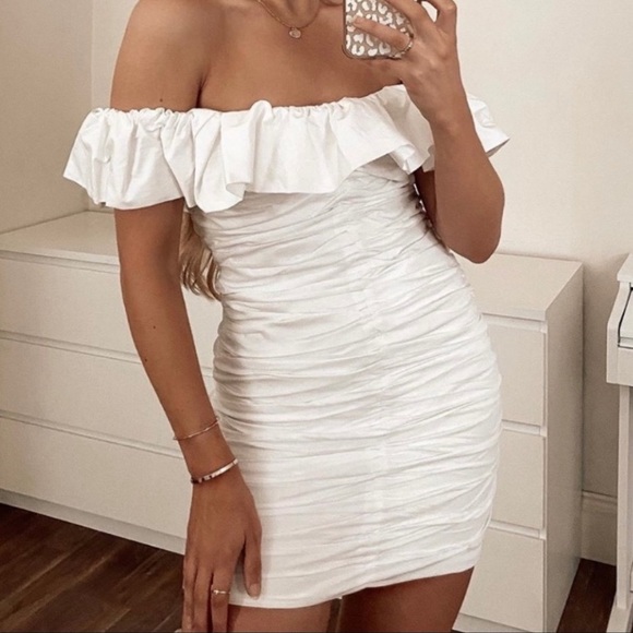 NWT Zara white draped poplin dress - Picture 3 of 8